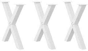 Gambe Tavolo Pranzo A X 3 Pz Bianco 70x(72-73) Cm Acciaio /
