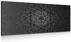 Quadro su tela – Mandala ornamentale in bianco e nero
