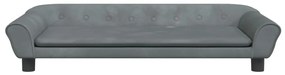 Divano per bambini grigio scuro 100x50x26 cm in velluto