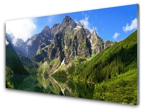 Quadro in vetro Monti Tatra Foresta di Morskie Oko 100x50 cm