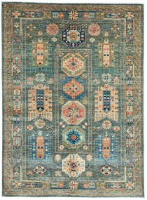Samarkand Tappeto 150x200 Verde (Pakistan) Annodato A Mano