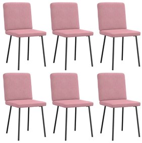 Sedie Da Pranzo 6 Pz Rosa İn Velluto /