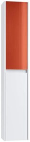 Colonna per mobile bagno Niwa 2 ante P 27 x L 30 x H 160 cm laccato opaco bianco con vetro paprika cannettato