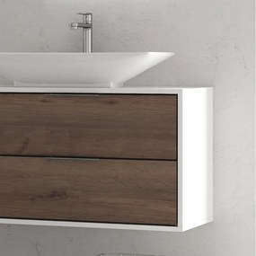 Mobile bagno 150cm doppio lavabo bicolore con 4 cassetti SPR-150D - KAMALU