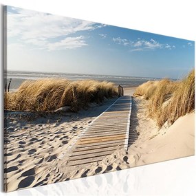 Quadro Spiaggia selvaggia  Colore Azzurro, Dimensioni e Misure 120x40