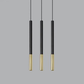 Lampadario su filo MOSAIC 3xG9/12W/230V nero/dorato