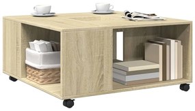 Tavolino da salotto rovere sonoma 80x80x40 cm legno multistrato