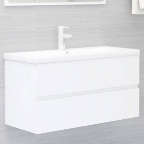 Mobile con lavabo integrato bianco in legno multistrato