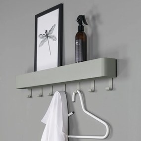 Attaccapanni da parete verde polveroso in metallo con scaffale 72 cm Dax Play – Spinder Design