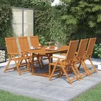 Set da Pranzo da Giardino 7 pz in Legno Massello di Acacia cod mxl 40912