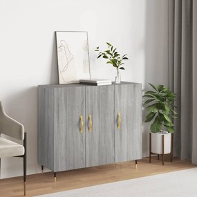 Credenza Grigio Sonoma 90x34x80 Cm İn Legno Multistrato /