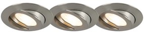 Set di 3 faretti da incasso in acciaio con LED IP44 - Relax LED