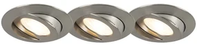 Set di 3 faretti da incasso in acciaio con LED IP44 - Relax LED