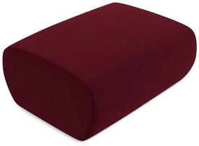 Poggiapiedi burgundy con rivestimento in velluto Kapua – Makamii