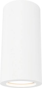 Plafoniera LED Ø70 x 140mm GU10 in Gesso Pitturabile Cilindrica