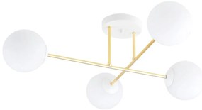 Lampadario a sospensione con supporto rigido MAGNUM 4xE14/10W/230V bianco/oro