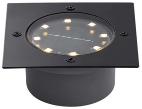 Set di 6 faretti da terra neri quadrati con LED IP65 solari - Terry