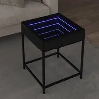 Tavolino da Salotto con LED Infinity Nero 40x40x51 cm 847672