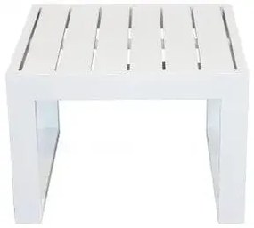 Tavolino quadrato Cuba 45 x 45 con struttura in alluminio verniciato, Bianco