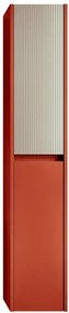 Colonna per mobile bagno Niwa 2 ante P 27 x L 30 x H 160 cm laccato opaco paprika con vetro sabbia cannettato
