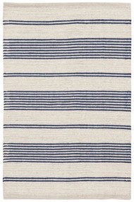 Tappeto Bay stripe geometrico in cotone blu, L 200 x L 140 cm