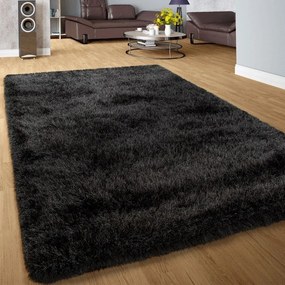 Tappeto Shaggy a pelo Lungo Mirage  Colore Nero, Dimensioni cm 120x170