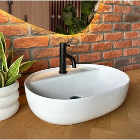 REA-U4620 - Lavabo da appoggio AURA 38,5x50,5 cm ceramica/bianco lucido
