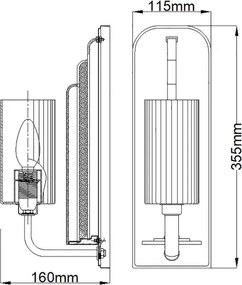 Quintiesse QN-KIMROSE1-PN -Applique KIMROSE 1xE14/40W/230V cromo lucido