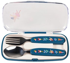 Posate per bambini blu in acciaio inox 2 pz Fairies in the Garden – Rex London