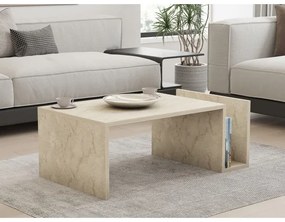 Tavolino da salotto MONEL con finitura effetto marmo beige