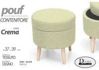 Pouf con contenitore crema tondo cm cm 37 x 39 h