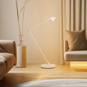Lampada da terra Jyla Lindby, dimmerabile, Bianco / Opale, Soggiorno / Sala da pranzo, Metallo, Moderno, Lampada da terra