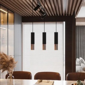 Sollux SL.0946 - Lampadario a sospensione con filo LOOPEZ 1xGU10/10W/230V nero/rame