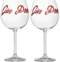 Set 2 calici cocktail con scritta Gin Passion, in vetro