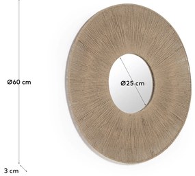 Kave Home - Specchio rotondo Damira in juta finitura naturale Ã˜ 60 cm