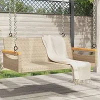 Panchina a Dondolo Beige 109x62x40 cm in Polyrattan 368145