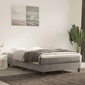 Giroletto Senza Materasso Grigio Chiaro 120x200 Cm Velluto /
