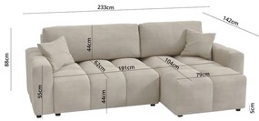 Divano angolare variabile beige Luki - Ropez