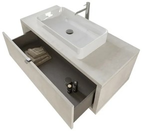 Mobile bagno sospeso 110 cm Master grigio nuvola con lavabo e specchio