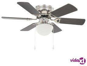 vidaXL Ventilatore da Soffitto Decorato con Luce 82cm Marrone Scuro
