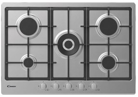 [prodotto Usato] Outlet Candy O-Chg74wx Piano Cottura Da Incasso 75cm 5 Fuochi A Gas Colore Inox - Con Difetti