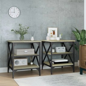 Tavolini 2 Pz Rovere Sonoma 40x42x50 Cm İn Legno Multistrato /
