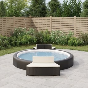 Panche Per Spa Con Cuscini 2 Pz İn Polyrattan Nero /