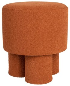 Poggiapiedi color mattone con rivestimento in bouclé Marcos – White Label