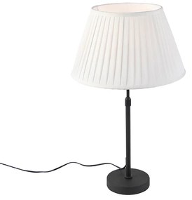 Lampada da tavolo nera con paralume plissettato crema 35 cm regolabile - Parte