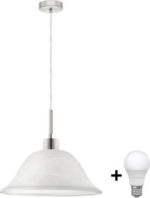 Lampadario LED sospeso con cavo 1xE27/60W/230V bianco/trasparente