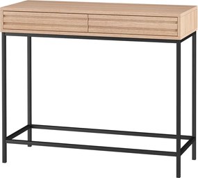 Consolle con piano effetto rovere in colore naturale 35x90 cm Celine - Støraa