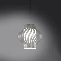 Sospensione Moderna 1 Luce Helios In Polilux Silver H39 Made In Italy