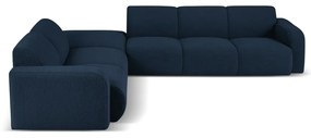 Divano angolare blu scuro in tessuto bouclé (angolo sinistro) Molino - Micadoni Home