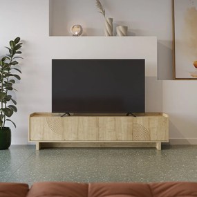 Mobile TV di colore naturale con effetto rovere 180x45x40 cm Daira – Marckeric